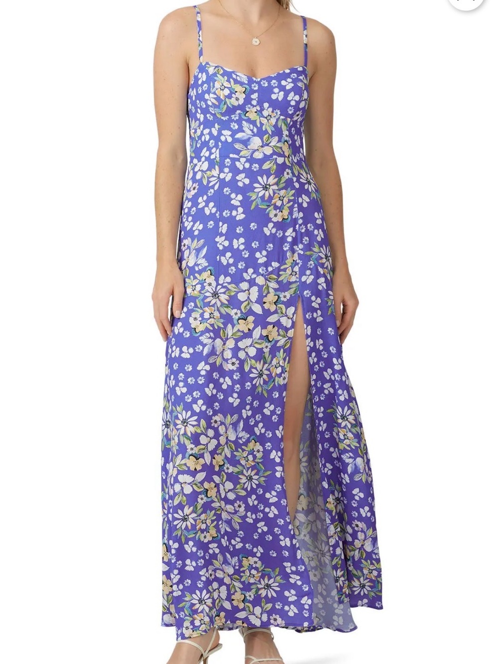 Yumi Kim Lavender Floral Spaghetti-Strap Maxi Dress